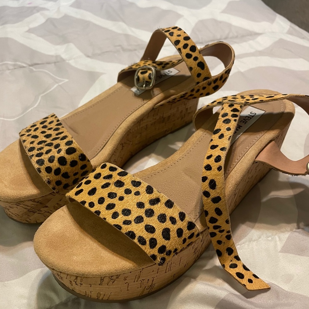 Steven Madden cheetah platform sandals